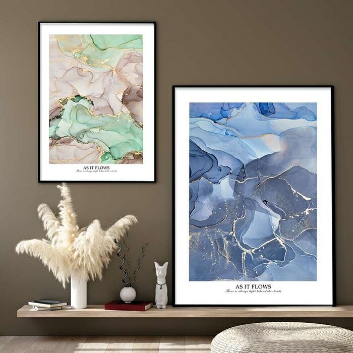 【余白バランスが良い感じ】As it flows ポスター A4 北欧 モダン 絵 ナチュラル 大理石 アートポスター |  | 12