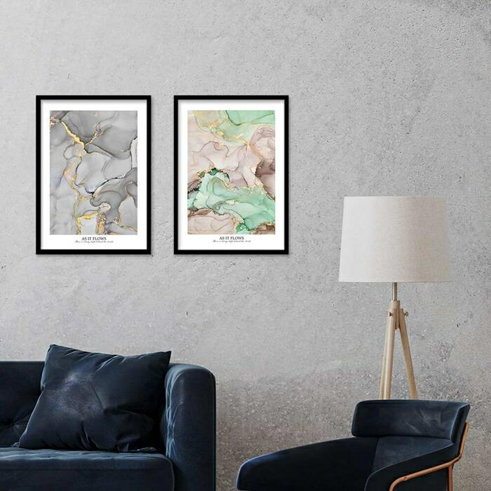【余白バランスが良い感じ】As it flows ポスター A4 北欧 モダン 絵 ナチュラル 大理石 アートポスター |  | 13