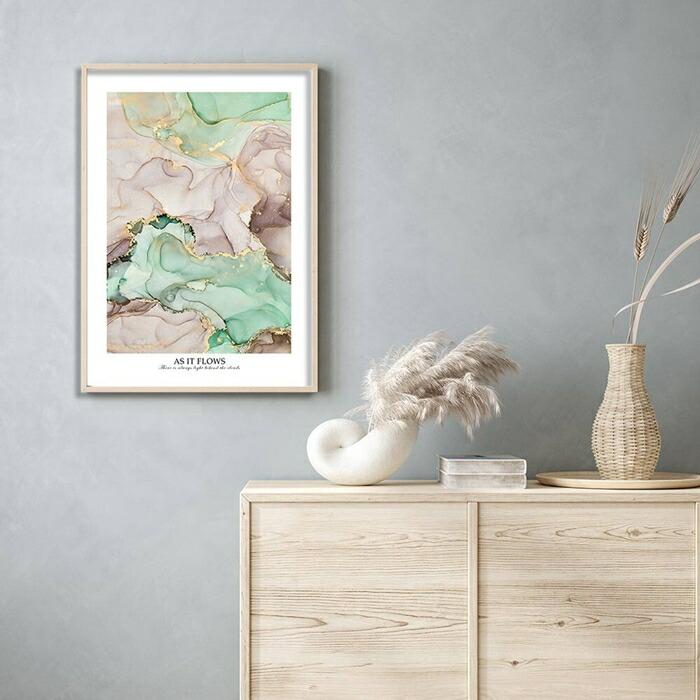 【余白バランスが良い感じ】As it flows ポスター A4 北欧 モダン 絵 ナチュラル 大理石 アートポスター |  | 01