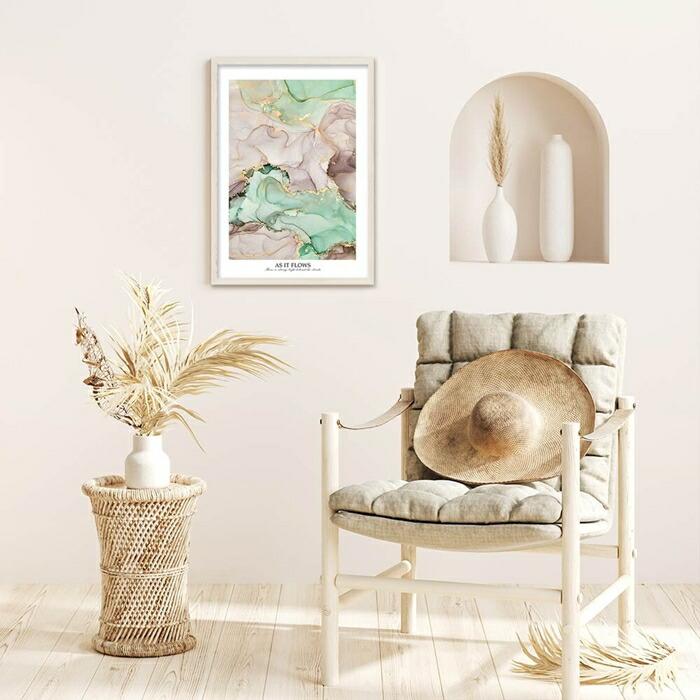 【余白バランスが良い感じ】As it flows ポスター A4 北欧 モダン 絵 ナチュラル 大理石 アートポスター |  | 03