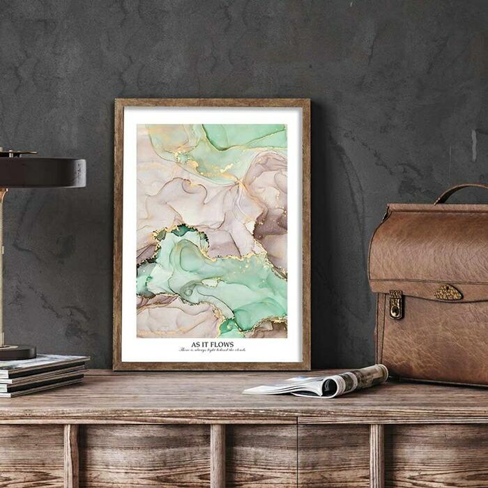 【余白バランスが良い感じ】As it flows ポスター A4 北欧 モダン 絵 ナチュラル 大理石 アートポスター |  | 04