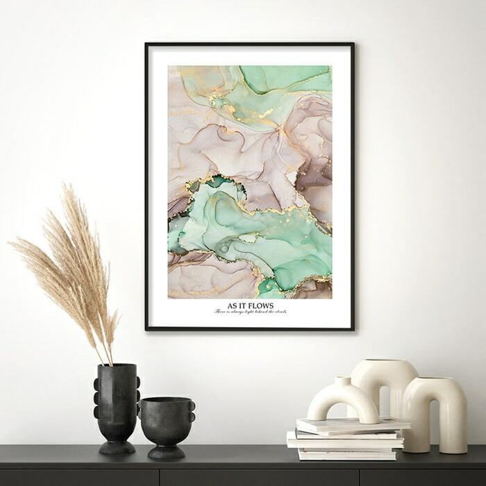 【余白バランスが良い感じ】As it flows ポスター A4 北欧 モダン 絵 ナチュラル 大理石 アートポスター |  | 05