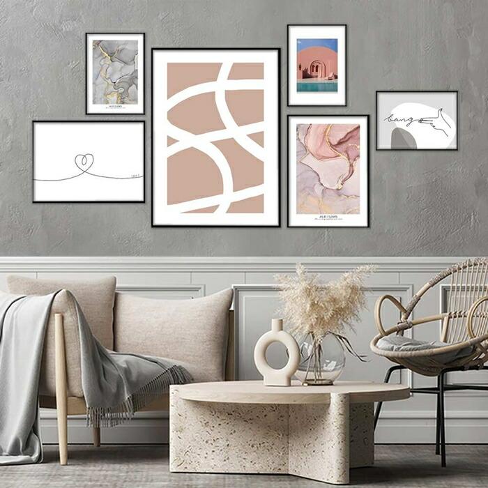 【余白バランスが良い感じ】As it flows ポスター A4 北欧 モダン スモーキー クールトーン ピンク |  | 11