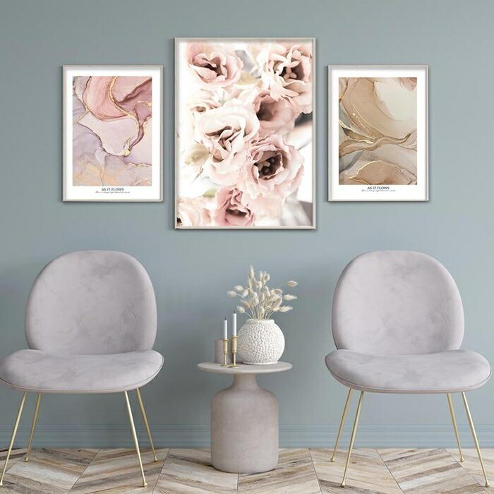 【余白バランスが良い感じ】As it flows ポスター A3 北欧 モダン スモーキー クールトーン ベージュ |  | 10