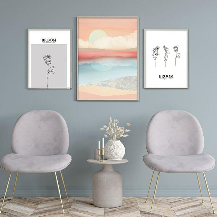 【余白バランスがおしゃれ】BROOM ポスター A3 北欧 韓国 モダン 絵 ナチュラル ベージュ |  | 10