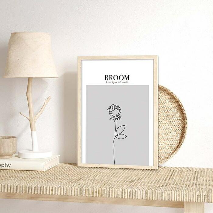 【余白バランスがおしゃれ】BROOM ポスター A3 北欧 韓国 モダン 絵 ナチュラル ベージュ |  | 01