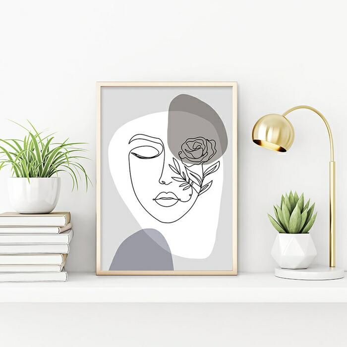 【余白バランスがおしゃれ】miim ポスター A4 北欧 韓国 モダン 絵 ナチュラル ベージュ | 