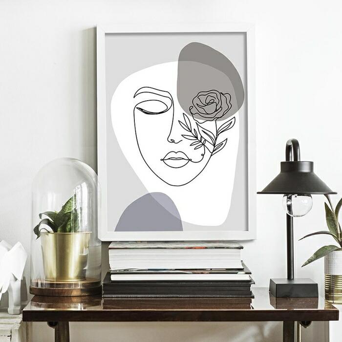 【余白バランスがおしゃれ】miim ポスター A4 北欧 韓国 モダン 絵 ナチュラル ベージュ |  | 01