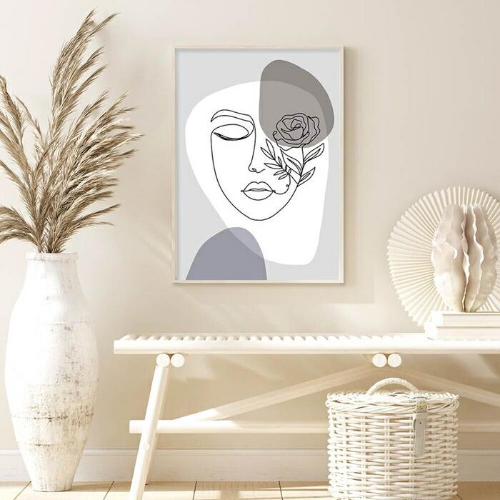 【余白バランスがおしゃれ】miim ポスター A4 北欧 韓国 モダン 絵 ナチュラル ベージュ |  | 03