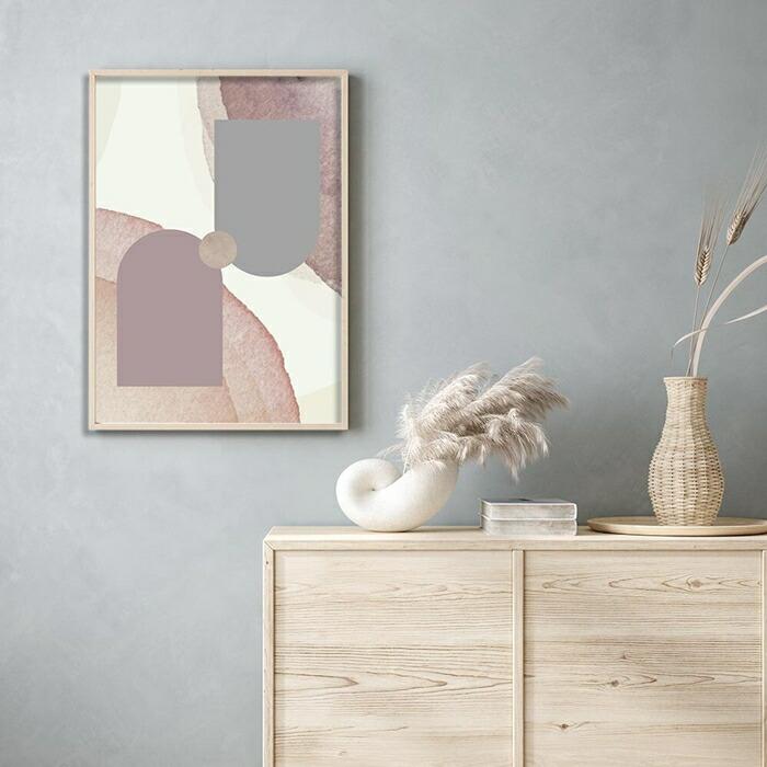 【スモーキートーン】miim ポスター A3 北欧 クール モダン ベージュ 抽象 ABSTRACT |  | 01