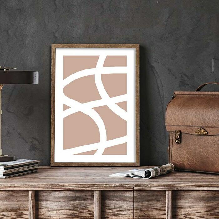 【スモーキートーン】miim ポスター A3 北欧 クール モダン ベージュ 抽象 ABSTRACT |  | 02