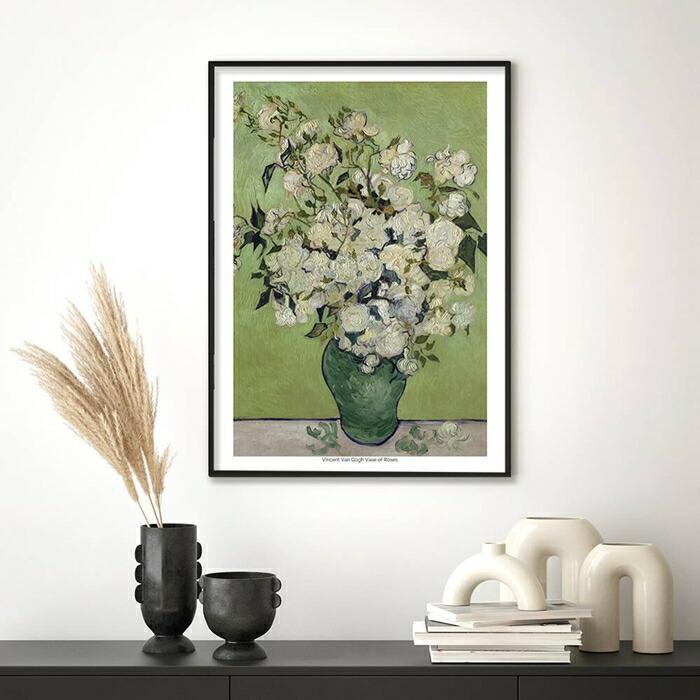 Vincent Van Gogh ゴッホ 花瓶のバラ 名画 ポスター miim A3 高品質アートプリント//PO71 | 