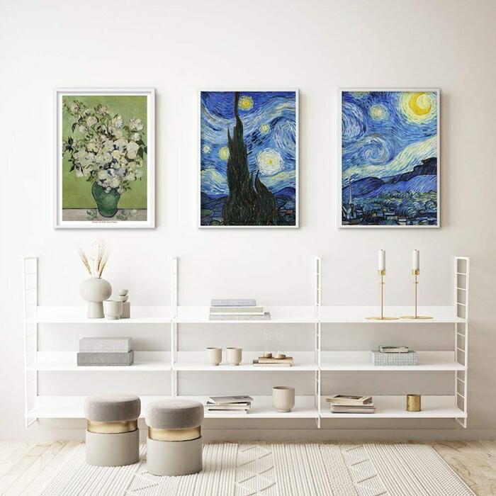 Vincent Van Gogh ゴッホ Starrynight  星月夜 名画 ポスター miim A4 高品質アートプリント//PO75 |  | 03