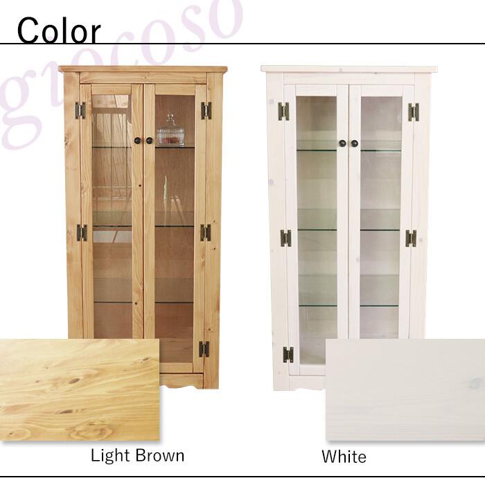 ディスプレイキャビネット ライトブラウン サイドキャビネット サイドラック ガラスキャビネット 見せる収納 おしゃれ 北欧 インテリア カントリー 高級感 | ブランド登録なし | 04