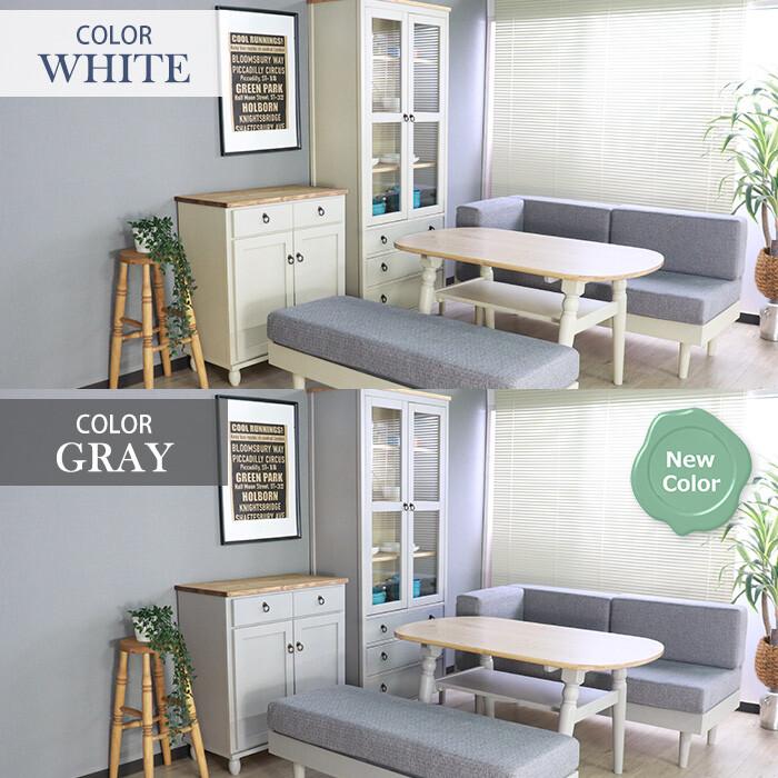 キャビネット サイドラック グレー コンソール 電話台 FAX台 おしゃれ 北欧 カントリー 木製 天然木 かわいい レトロ アンティーク フレンチカントリー 置台 | ブランド登録なし | 06