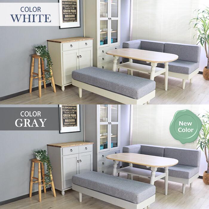 ソファベンチ ホワイト ダイニングベンチ 肘無 背無 ファブリック 長椅子 ロングチェア おしゃれ 北欧 カントリー 布張り リビングベンチ 木製フレーム オシャレ | ブランド登録なし | 05