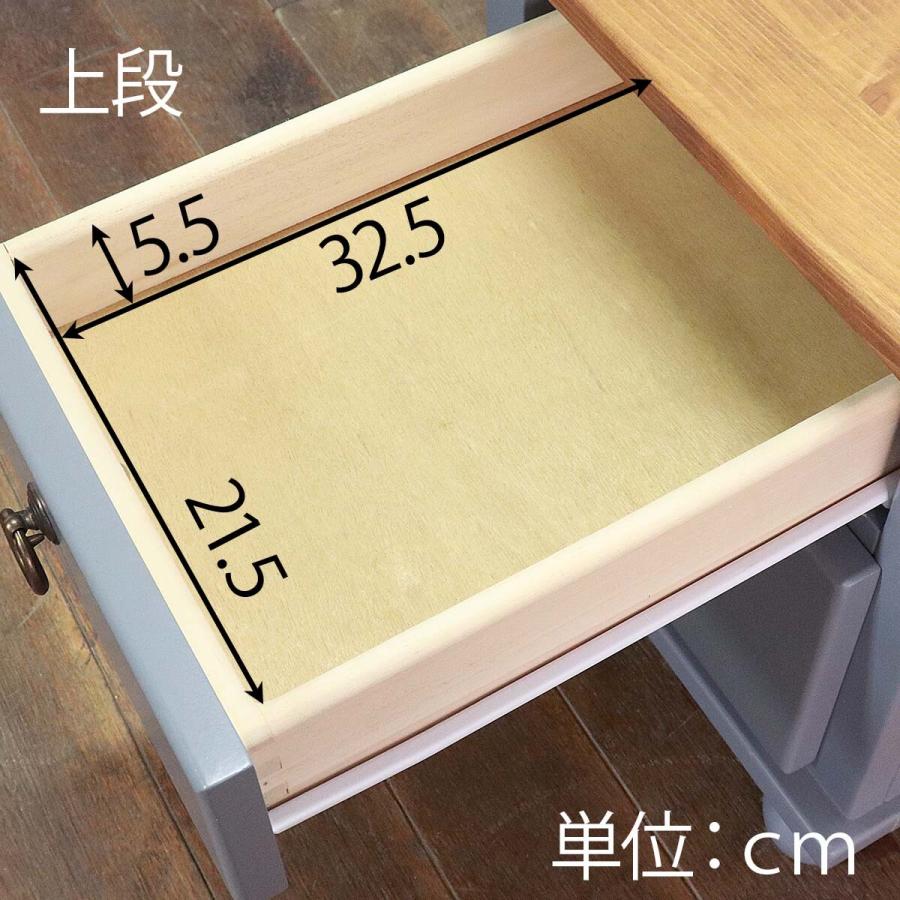 ナイトテーブル サイドテーブル 完成品 北欧 おしゃれ アンティーク 引き出し付き 収納付 木製 フレンチカントリー 飾り台 飾り棚 ブルーグレー かわいい レトロ | ブランド登録なし | 04