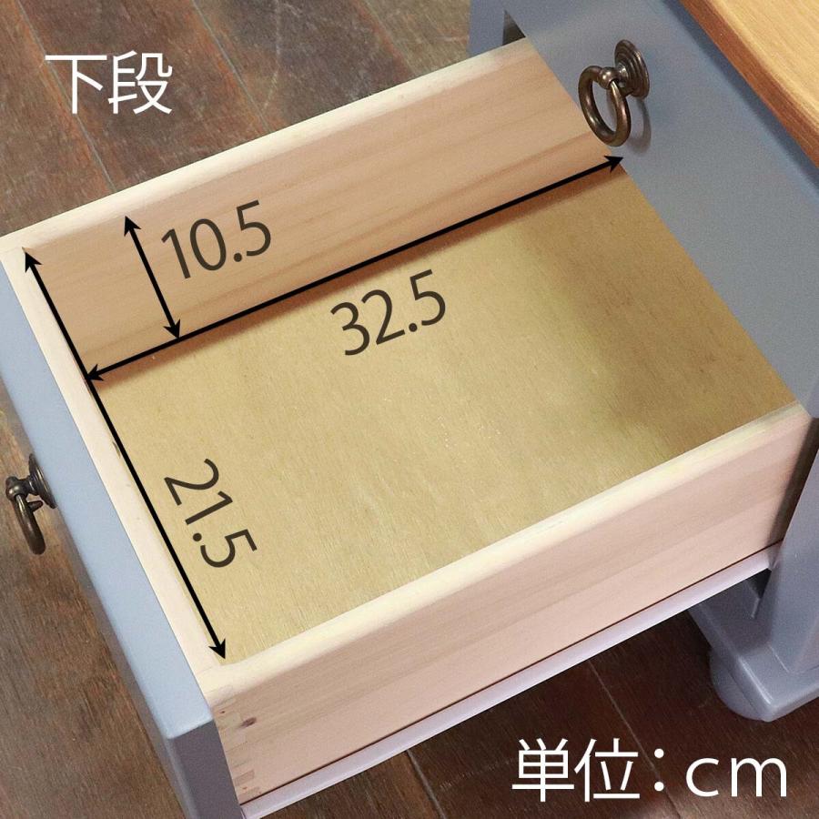 ナイトテーブル サイドテーブル 完成品 北欧 おしゃれ アンティーク 引き出し付き 収納付 木製 フレンチカントリー 飾り台 飾り棚 ブルーグレー かわいい レトロ | ブランド登録なし | 05