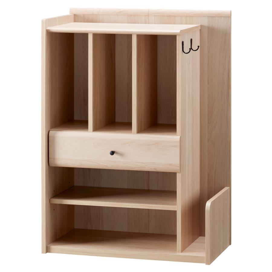 ランドセルラック ナチュラル キャスター付き スリムリビング収納家具 子供用 キッズルーム ジュニア ランドセル収納 本棚 収納ワゴン おかたづけラック | 