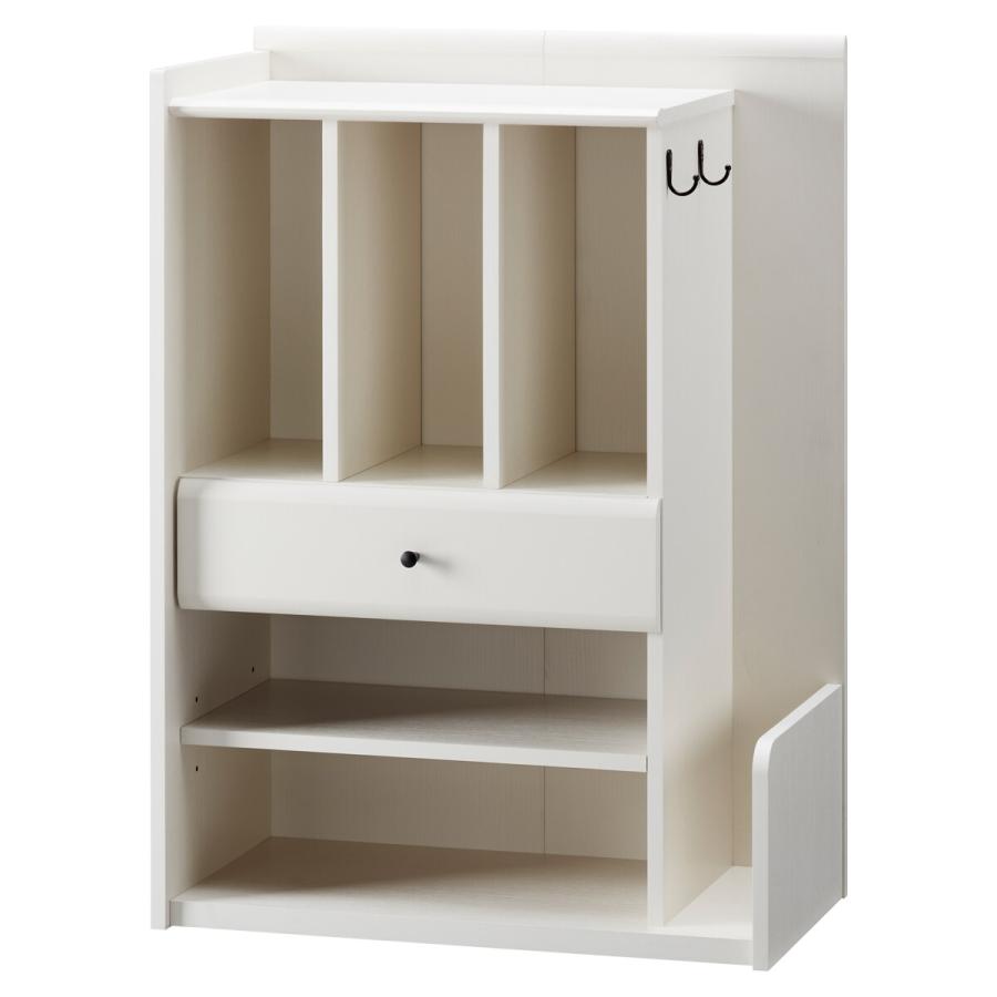 ランドセルラック ホワイト キャスター付き スリムリビング収納家具 子供用 キッズルーム ジュニア ランドセル収納 本棚 収納ワゴン おかたづけラック | 