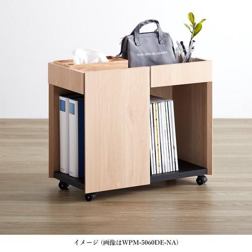 サイドワゴン キャスター付き デスクワゴン ナチュラル 幅約60 サイドラック 木目調 木製 デスク整理 デスク収納 おしゃれ 北欧 モダン シンプル 書斎 | ブランド登録なし | 03