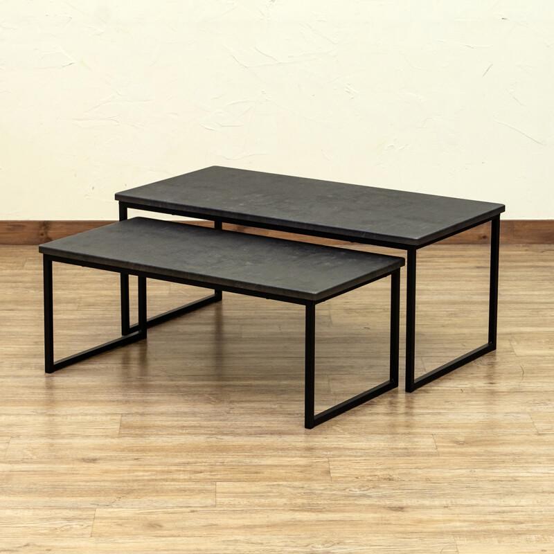 センターテーブル2点セット Quincy ネストテーブル リビングテーブル ローテーブル シック 木目 レトロモダン ヴィンテージ感 作業台 ソファーテーブル |  | 02