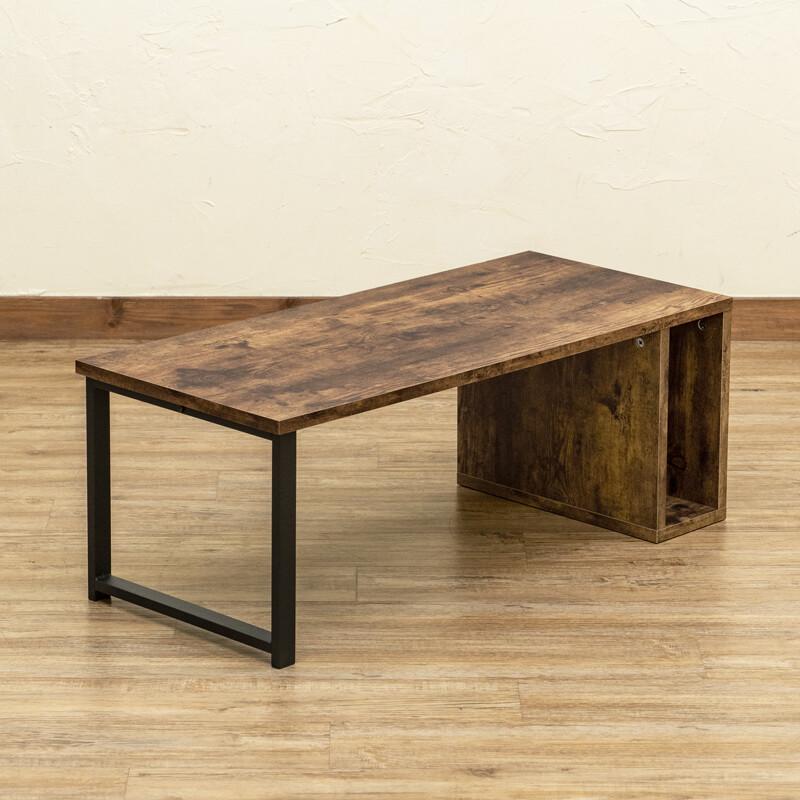 収納付き センターテーブル Moline ローテーブル シック 木目 レトロモダン ヴィンテージ感 作業台 ソファーテーブル 幅90 おしゃれ 木製 収納 |  | 01