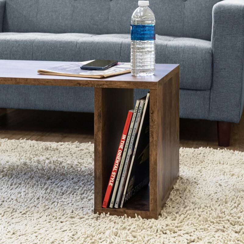 収納付き センターテーブル Moline ローテーブル シック 木目 レトロモダン ヴィンテージ感 作業台 ソファーテーブル 幅90 おしゃれ 木製 収納 |  | 03