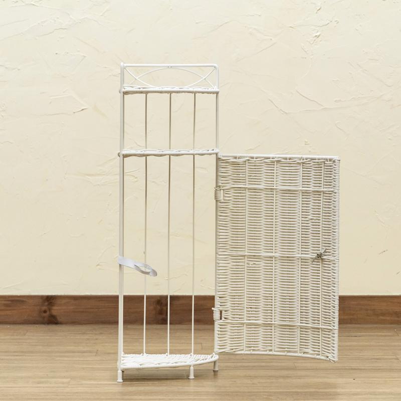 ラタン調 コーナーラック 2段 完成品 人工ラタン製 玄関 リビング おしゃれ コーナーシェルフ トイレ 飾り棚 モダン |  | 05