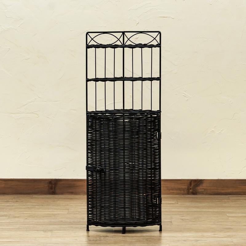 ラタン調 コーナーラック 3段 完成品 人工ラタン製 玄関 リビング おしゃれ コーナーシェルフ トイレ 飾り棚 モダン |  | 01