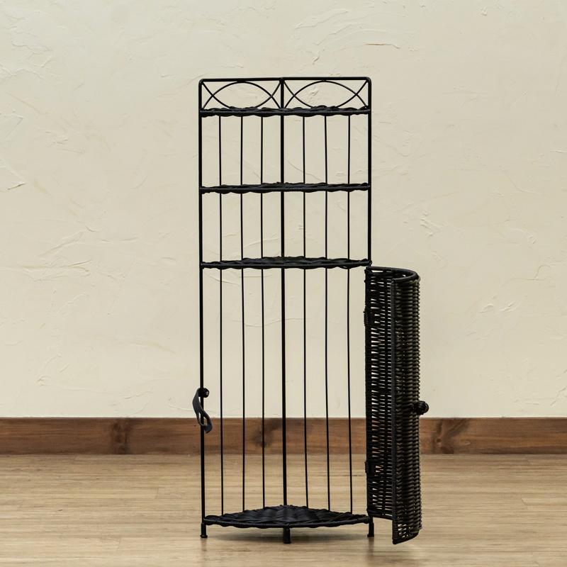 ラタン調 コーナーラック 3段 完成品 人工ラタン製 玄関 リビング おしゃれ コーナーシェルフ トイレ 飾り棚 モダン |  | 02