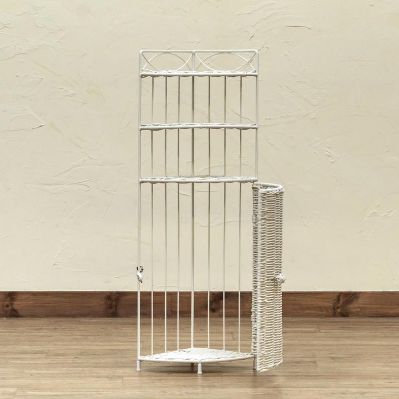 ラタン調 コーナーラック 3段 完成品 人工ラタン製 玄関 リビング おしゃれ コーナーシェルフ トイレ 飾り棚 モダン |  | 04