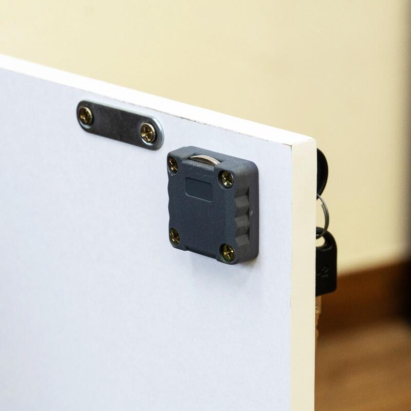 鍵付きシェルフ キャビネット サイドボード ブラック ホワイト コンソール シンプルモダン 隠す収納 木製 可動棚 北欧 ヴィンテージ リビング収納 おしゃれ | ブランド登録なし | 10