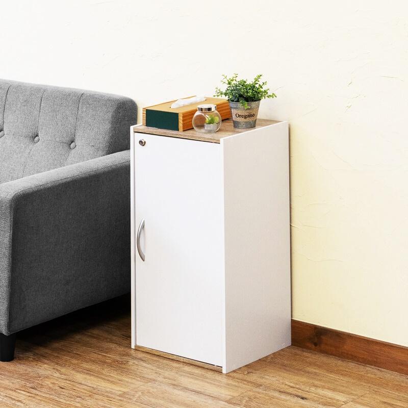 鍵付きシェルフ キャビネット サイドボード ブラック ホワイト コンソール シンプルモダン 隠す収納 木製 可動棚 北欧 ヴィンテージ リビング収納 おしゃれ | ブランド登録なし | 12