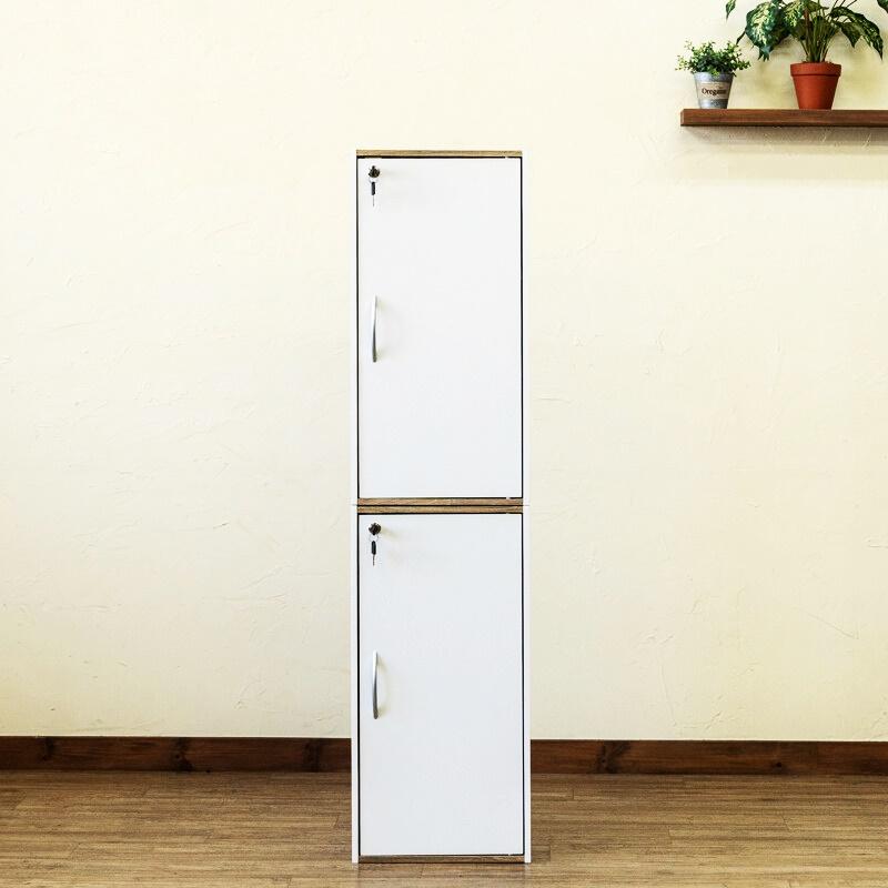 鍵付きシェルフ キャビネット サイドボード ブラック ホワイト コンソール シンプルモダン 隠す収納 木製 可動棚 北欧 ヴィンテージ リビング収納 おしゃれ | ブランド登録なし | 08