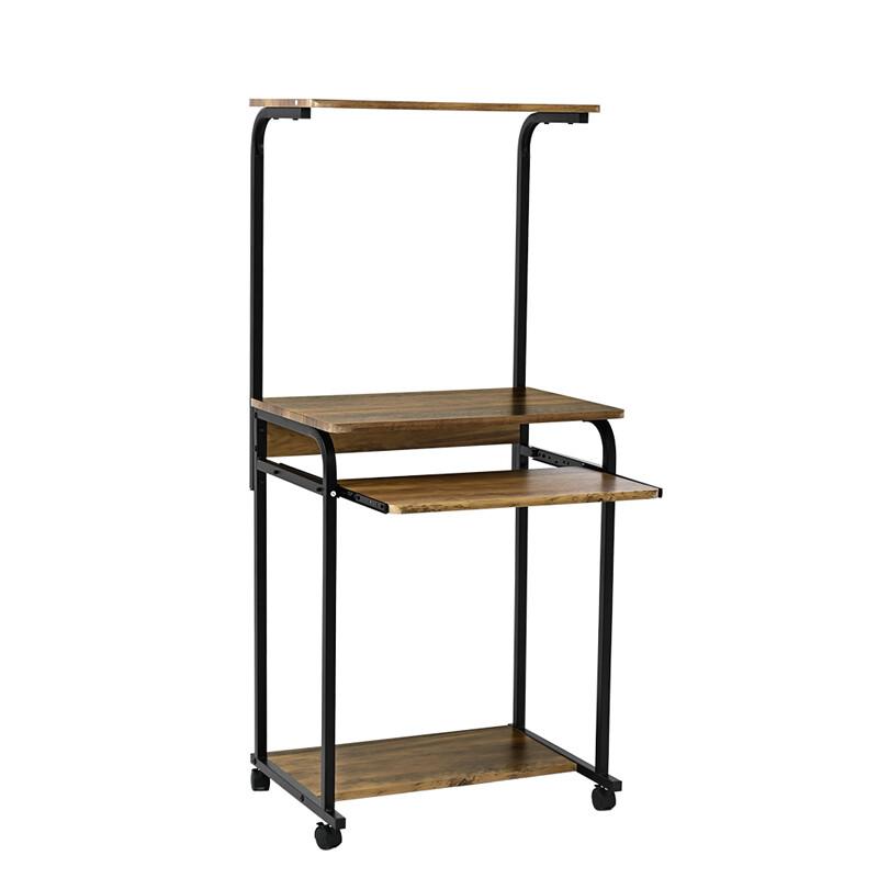 パソコンデスク 省スペース 棚付き PC DESK 60cm スリム PCデスク ハイタイプ 机 つくえ キャスター付き スチール 作業机 ワークデスク OAデスク PCラック パソ |  | 05