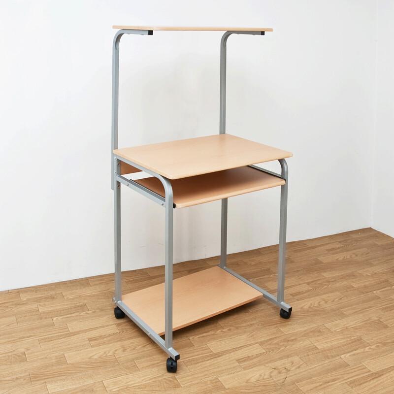 パソコンデスク 省スペース 棚付き PC DESK 60cm スリム PCデスク ハイタイプ 机 つくえ キャスター付き スチール 作業机 ワークデスク OAデスク PCラック パソ |  | 06