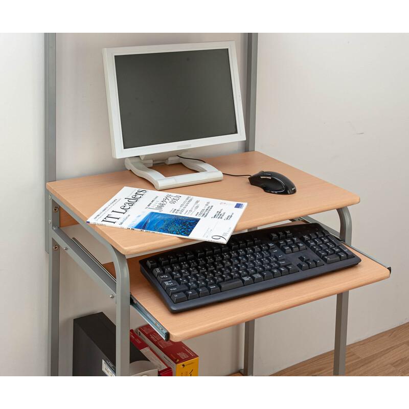 パソコンデスク 省スペース 棚付き PC DESK 60cm スリム PCデスク ハイタイプ 机 つくえ キャスター付き スチール 作業机 ワークデスク OAデスク PCラック パソ |  | 07