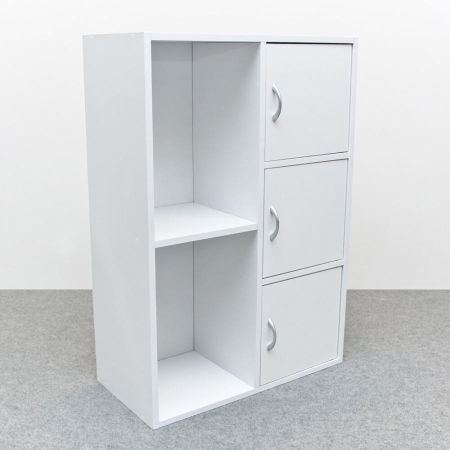 マルチラック扉付き 幅60cm 本棚 カラーボックス 扉付 ドア付き 収納ラック 収納ボックス 収納 ラック 棚 扉付きラック 収納棚 リビング キッチン マルチラック |  | 03