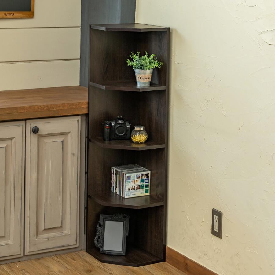 コーナーラック 4段 多目的ラック フリーラック オープンラック ディスプレイラック 収納ラック 木製 飾り棚 本棚トイレ 収納 トイレラック サニタリー 洗面所 | 