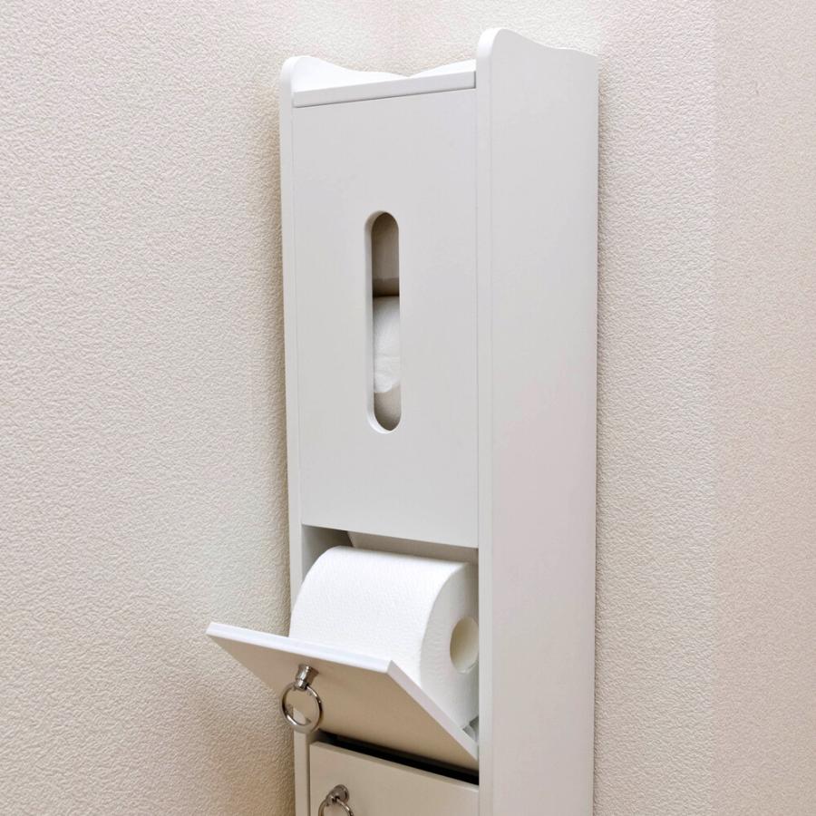 トイレラック取っ手付  取っ手付コーナートイレラック トイレットペーパー収納 スリム 薄型 トイレットペーパーラック シンプル  完成品 かわいい トイレ収納 |  | 05