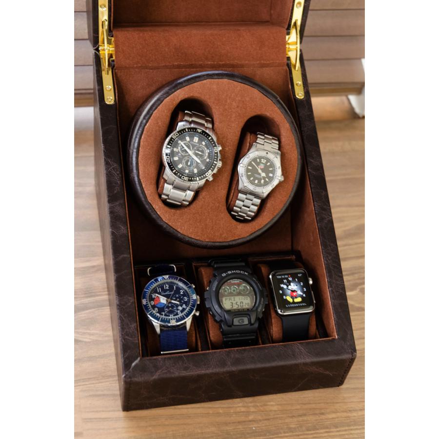 時計収納 ワインディングマシーン 2巻 5本収納 コレクションケース ディスプレイ 収納ケース ウォッチケース レザー 合皮 時計保管 時計収納 時計ケース 高級感 |  | 01