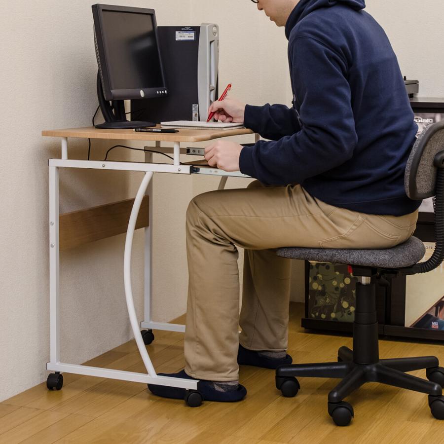 コンパクト PCデスク キャスター付き 机 つくえ スチール 作業机 ワークデスク OAデスク PCラック パソコンラック オフィスデスク 学習机 リモートワーク |  | 07