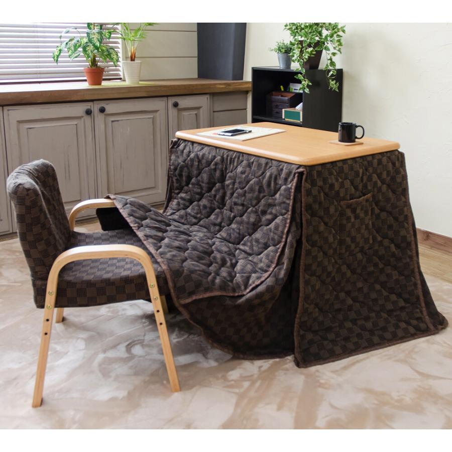 パーソナルコタツ 布団 イス 3点セット 1人用 70×50 ダイニングこたつ 長方形 こたつテーブル ハイコタツ 高脚コタツ 高脚こたつ 1人掛け 1人用 |  | 02