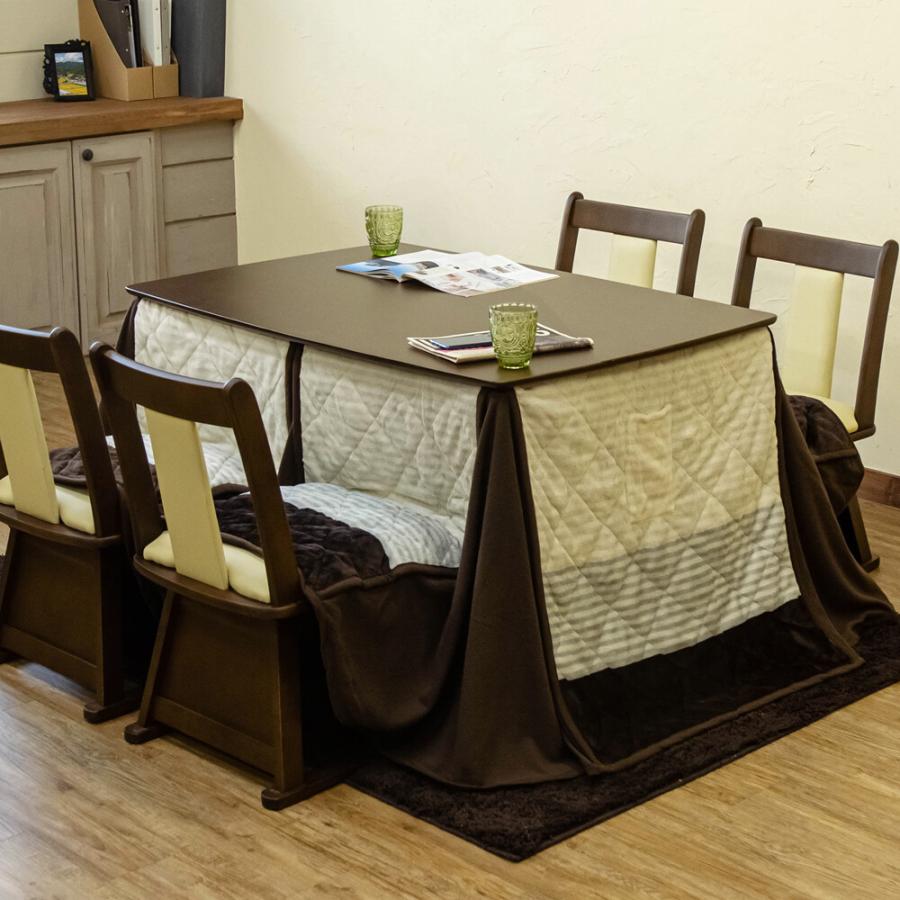 ダイニングコタツ 120×80 掛け布団セット ダイニングこたつ セット いす式 椅子式 こたつテーブル 高脚こたつ ハイタイプ炬燵 木製 食卓テーブル 掛布団 |  | 01