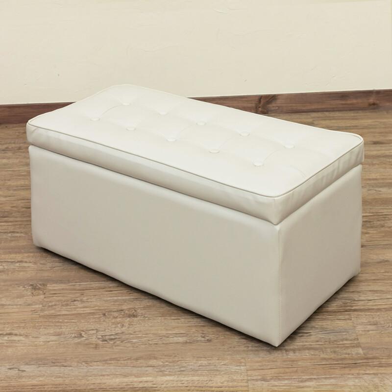 収納ベンチ スツール 椅子 収納ボックス ブラック ブラウン レッド アイボリー グレー PVCレザー 正方形 いす イス 2人掛け 合皮 オットマン ボックススツール |  | 05