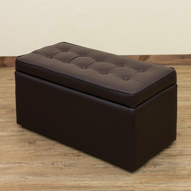 収納ベンチ スツール 椅子 収納ボックス ブラック ブラウン レッド アイボリー グレー PVCレザー 正方形 いす イス 2人掛け 合皮 オットマン ボックススツール |  | 06