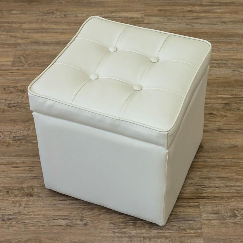 収納ベンチ スツール 椅子 収納ボックス PVCレザー ブラック ブラウン レッド アイボリー グレー 正方形 いす イス 1人掛け 合皮 オットマン ボックススツール |  | 05