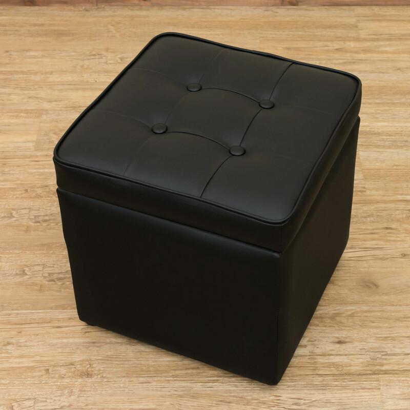 収納ベンチ スツール 椅子 収納ボックス PVCレザー ブラック ブラウン レッド アイボリー グレー 正方形 いす イス 1人掛け 合皮 オットマン ボックススツール |  | 07