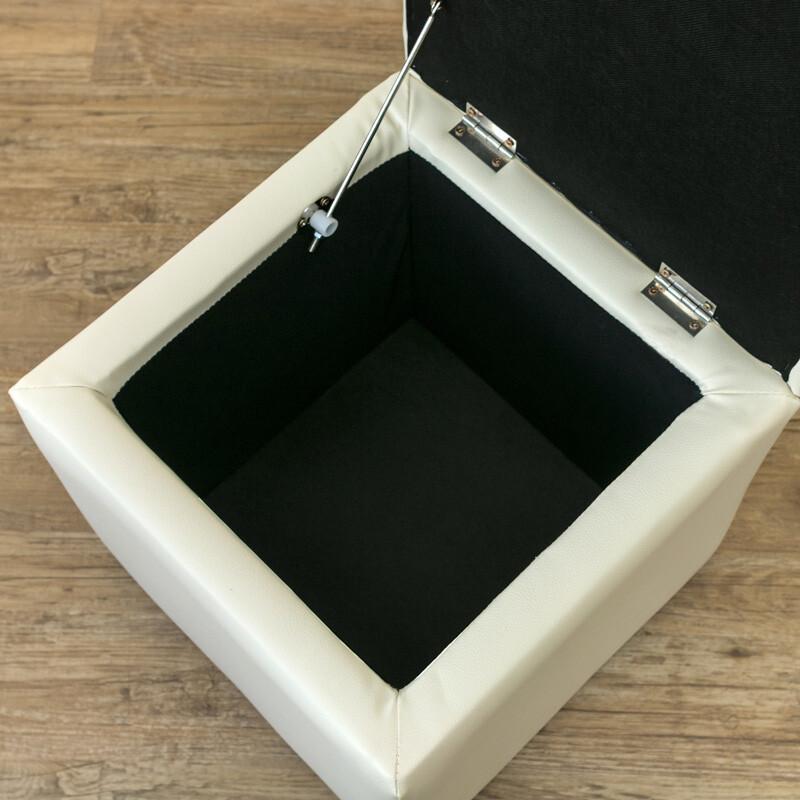 収納ベンチ スツール 椅子 収納ボックス PVCレザー ブラック ブラウン レッド アイボリー グレー 正方形 いす イス 1人掛け 合皮 オットマン ボックススツール |  | 09